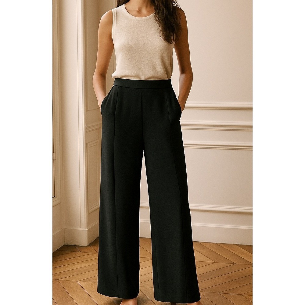 Indibrand Cropped Wide Leg Culottes High Waist Career‎ Pants